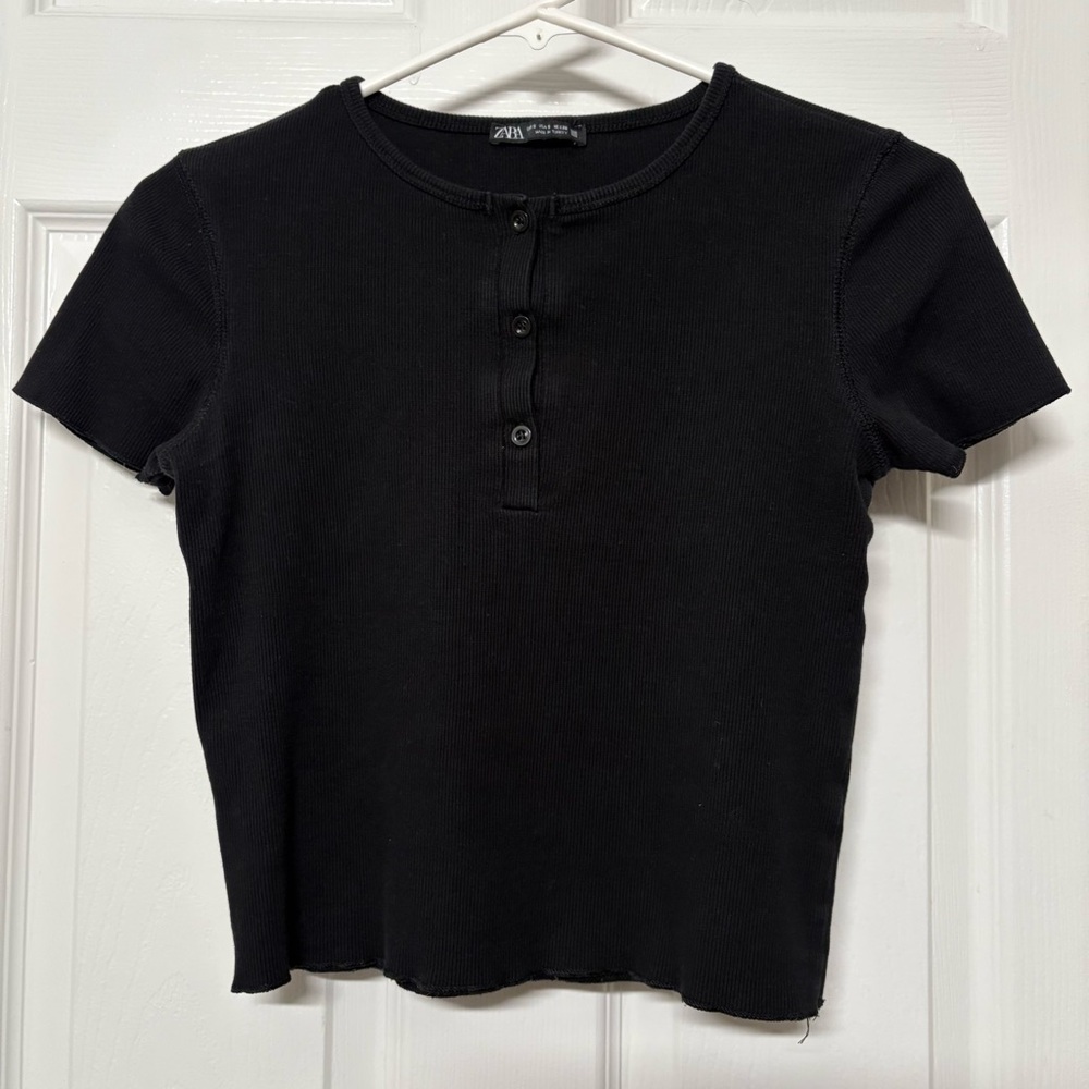 Zara black baby tee